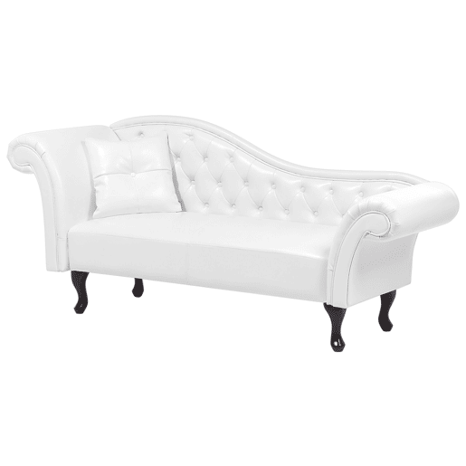 Beliani Chaise longue à esquerda Pele sintética LATTES