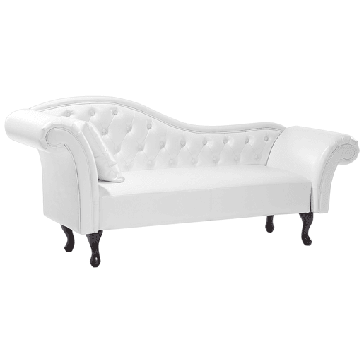 Beliani Chaise longue à esquerda Pele sintética LATTES