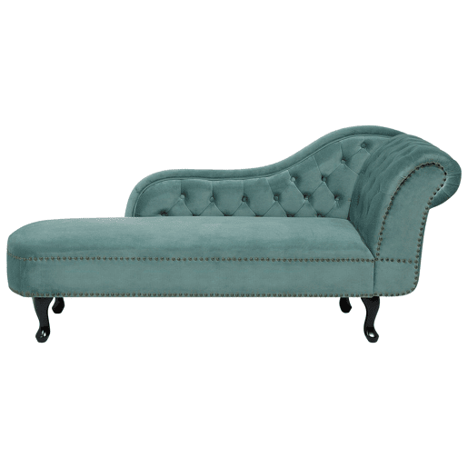 Chaise longue à direita NIMES Veludo Verde menta