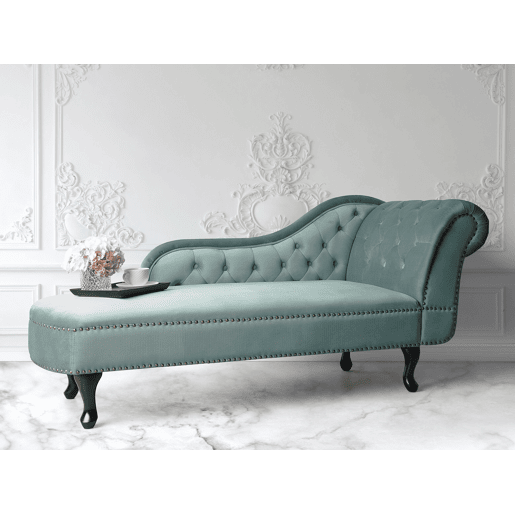Chaise longue à direita NIMES Veludo Verde menta