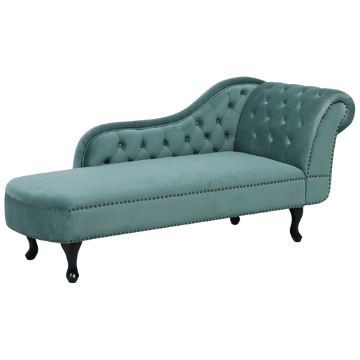 Chaise longue à direita NIMES Veludo Verde menta
