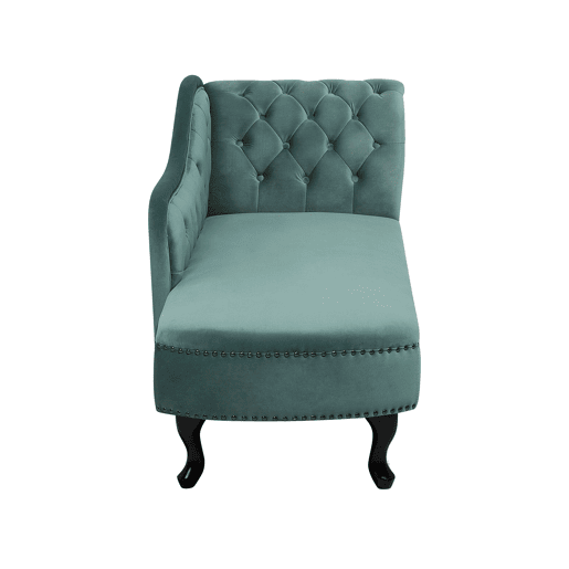 Chaise longue à direita NIMES Veludo Verde menta