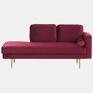 Chaise longue à direita MIRAMAS Veludo Vermelho escuro