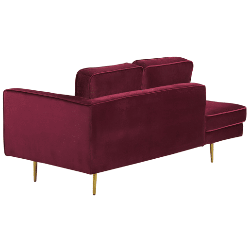 Chaise longue à direita MIRAMAS Veludo Vermelho escuro