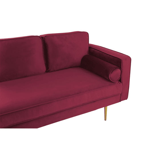 Chaise longue à direita MIRAMAS Veludo Vermelho escuro
