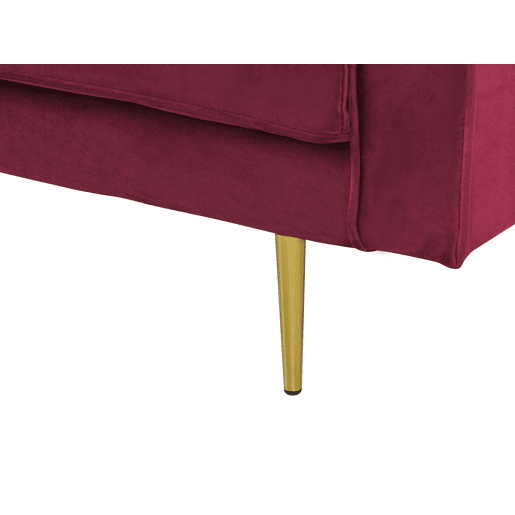 Chaise longue à direita MIRAMAS Veludo Vermelho escuro