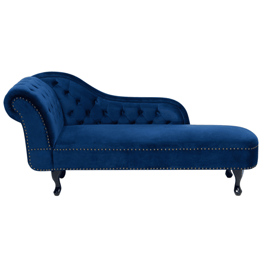 Chaise longue à esquerda NIMES Veludo Azul marinho Chaise longue à esquerda NIMES Veludo Azul marinho