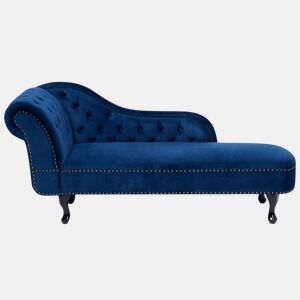 Chaise longue à esquerda NIMES Veludo Azul marinho