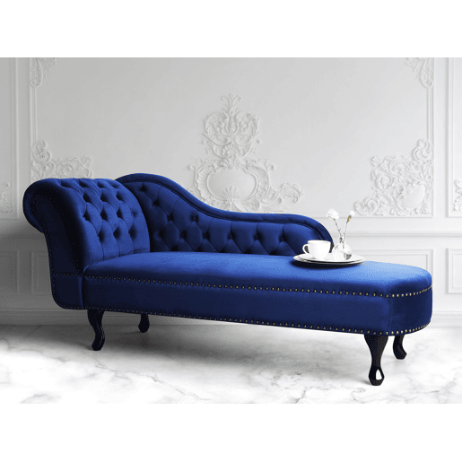 Chaise longue à esquerda NIMES Veludo Azul marinho Chaise longue à esquerda NIMES Veludo Azul marinho