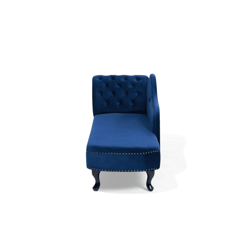 Chaise longue à esquerda NIMES Veludo Azul marinho Chaise longue à esquerda NIMES Veludo Azul marinho