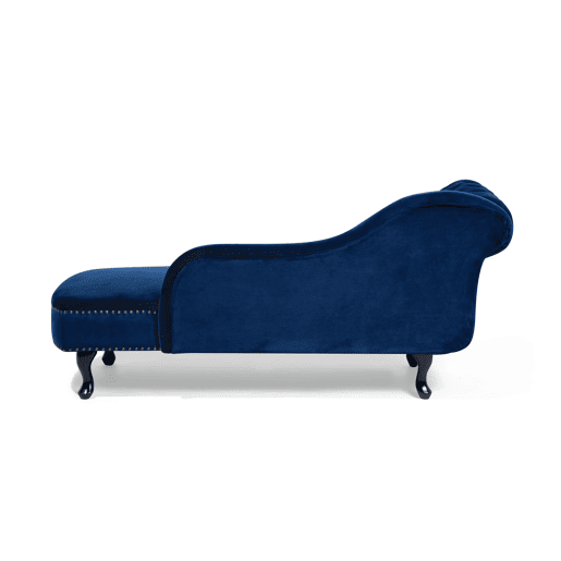 Chaise longue à esquerda NIMES Veludo Azul marinho Chaise longue à esquerda NIMES Veludo Azul marinho