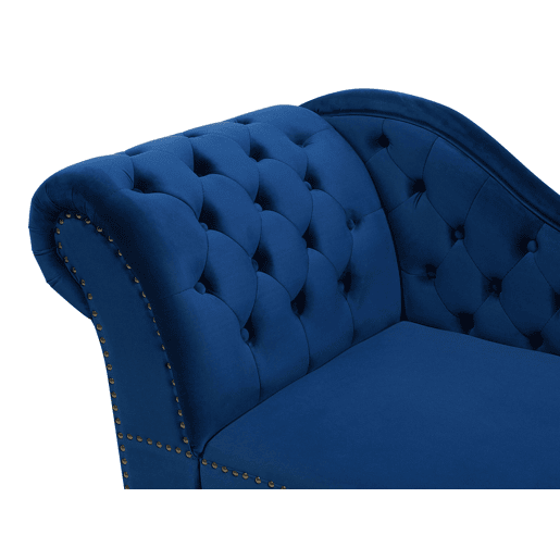 Chaise longue à esquerda NIMES Veludo Azul marinho Chaise longue à esquerda NIMES Veludo Azul marinho