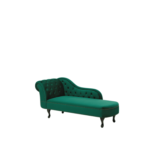 Chaise longue à esquerda NIMES Veludo Verde escuro