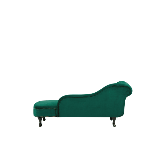 Chaise longue à esquerda NIMES Veludo Verde escuro