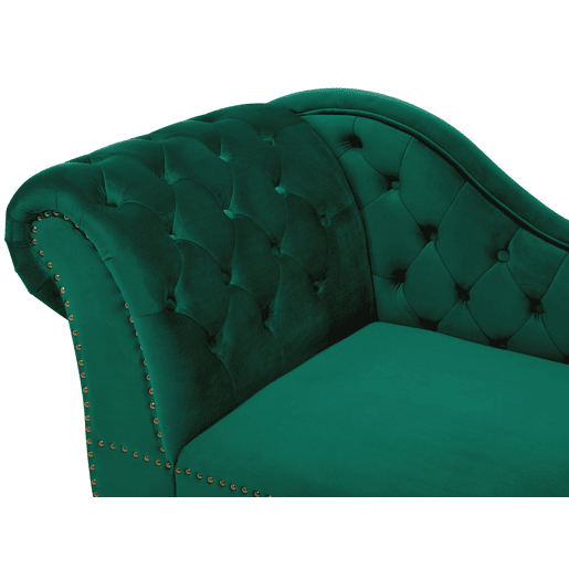 Chaise longue à esquerda NIMES Veludo Verde escuro