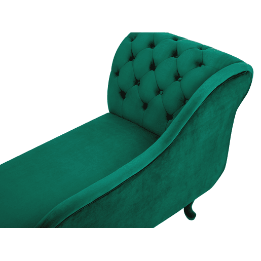 Chaise longue à esquerda NIMES Veludo Verde escuro
