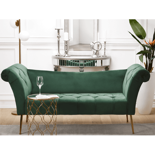 Beliani Chaise longue Veludo NANTILLY