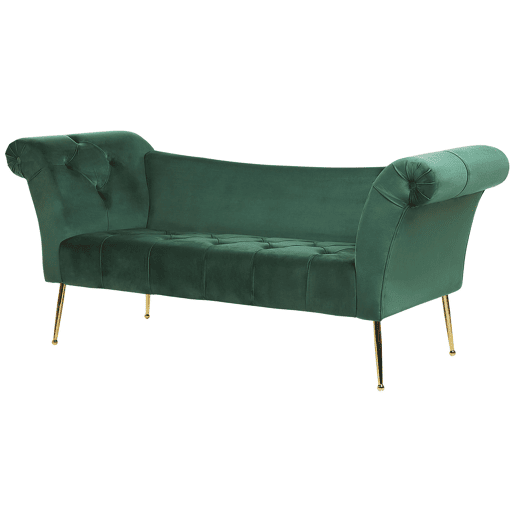 Beliani Chaise longue Veludo NANTILLY