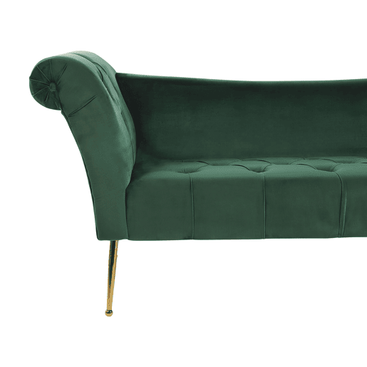 Beliani Chaise longue Veludo NANTILLY