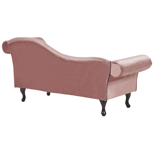 Chaise longue à direita LATTES Veludo Rosa