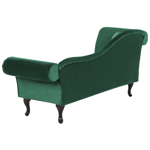 Chaise longue à esquerda LATTES Veludo Verde escuro