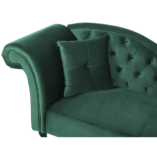Chaise longue à esquerda LATTES Veludo Verde escuro