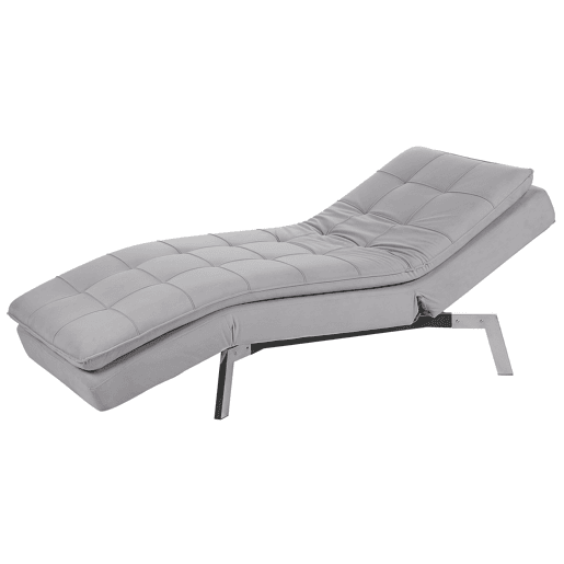 Chaise longue LOIRET Veludo Cinzento claro