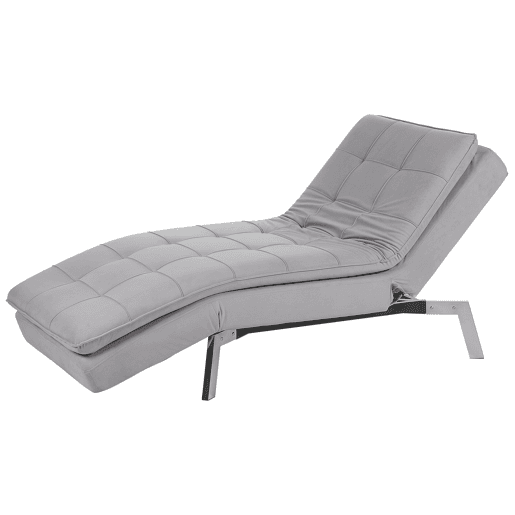 Chaise longue LOIRET Veludo Cinzento claro