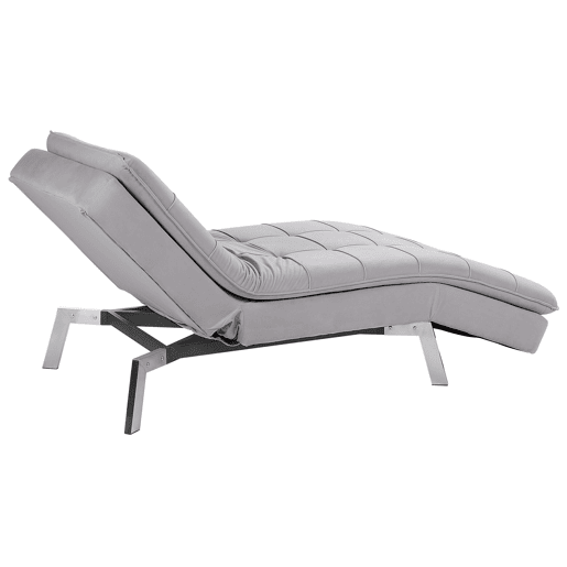 Chaise longue LOIRET Veludo Cinzento claro