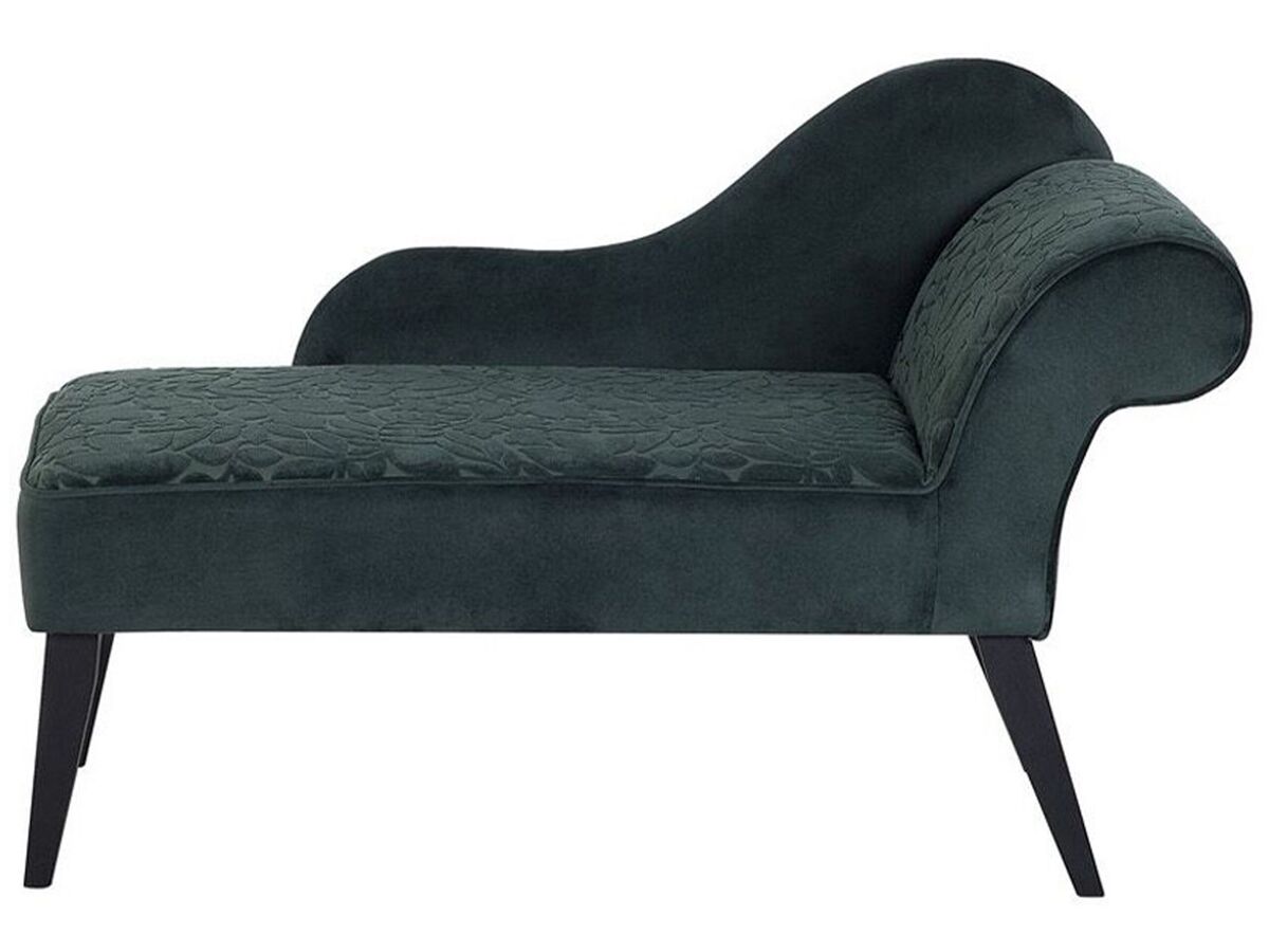 Beliani Chaise longue derecho Terciopelo BIARRITZ