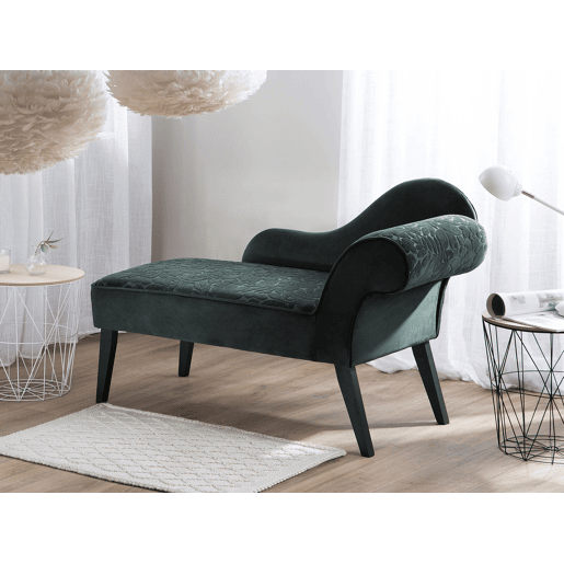 Chaise longue à direita BIARRITZ Veludo Verde escuro