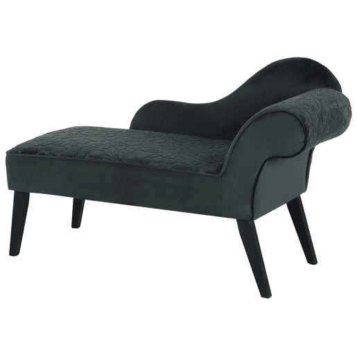 Chaise longue à direita BIARRITZ Veludo Verde escuro