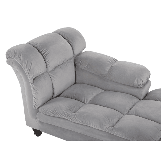 Chaise longue à esquerda LORMONT Veludo Cinzento claro