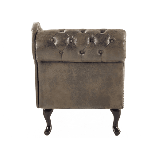 Chaise longue à esquerda NIMES Camurça sintética Castanho escuro