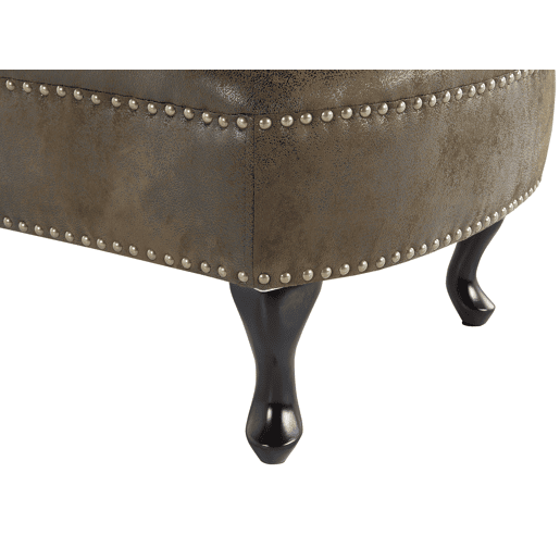 Chaise longue à esquerda NIMES Camurça sintética Castanho escuro