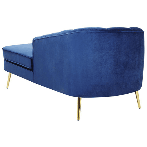 Chaise longue à esquerda ALLIER Veludo Azul marinho