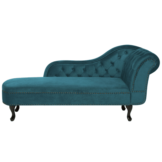 Chaise longue à direita NIMES Veludo Azul esverdeado