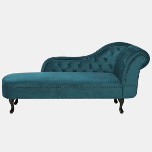Chaise longue à direita NIMES Veludo Azul esverdeado