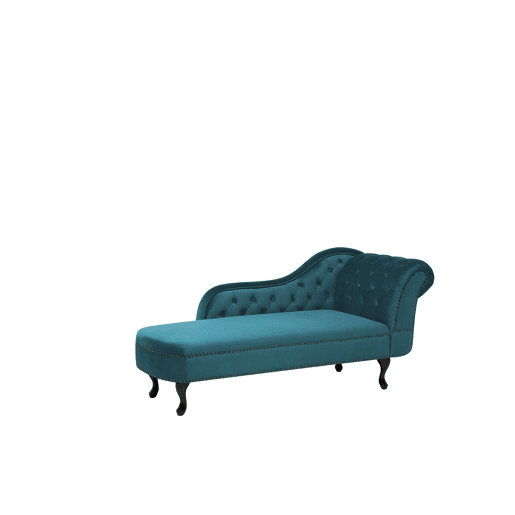 Chaise longue à direita NIMES Veludo Azul esverdeado