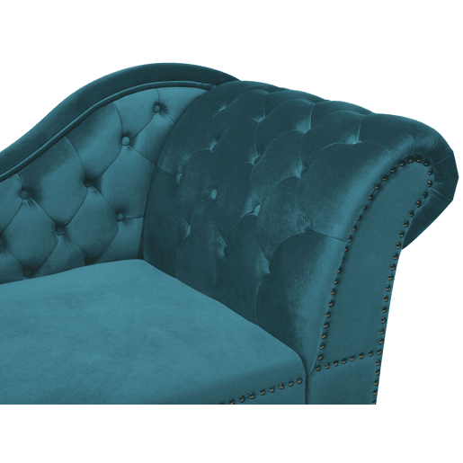 Chaise longue à direita NIMES Veludo Azul esverdeado
