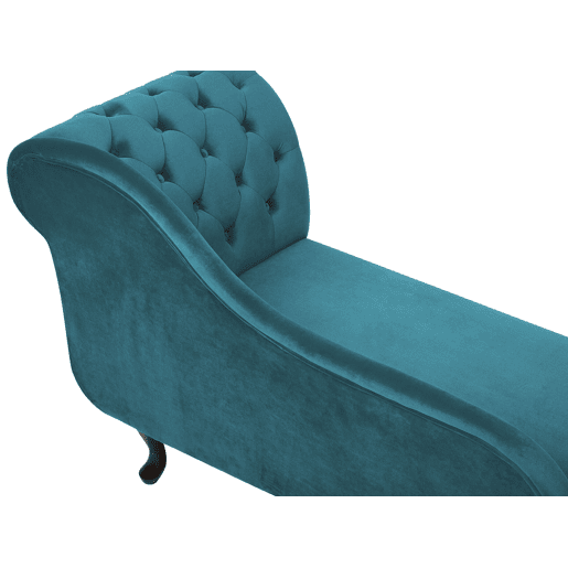 Chaise longue à direita NIMES Veludo Azul esverdeado