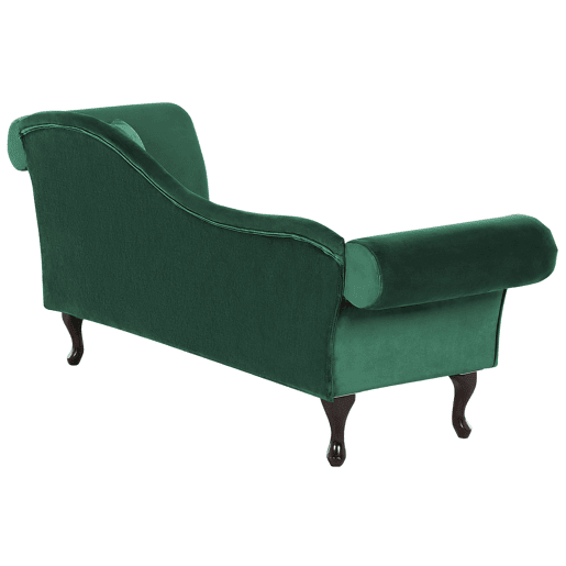 Chaise longue à direita LATTES Veludo Verde escuro