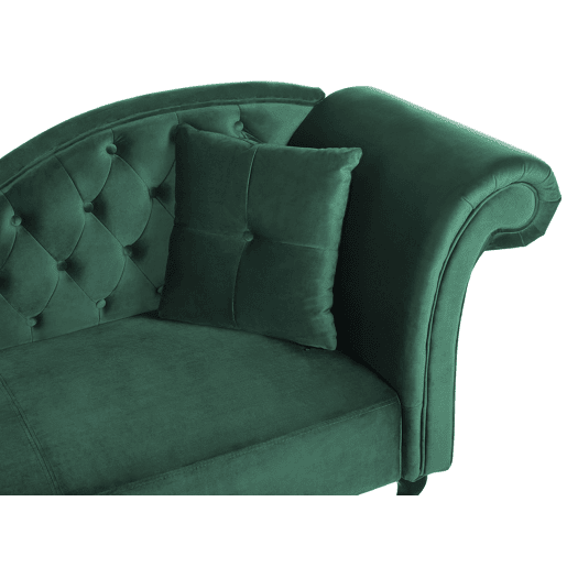 Chaise longue à direita LATTES Veludo Verde escuro