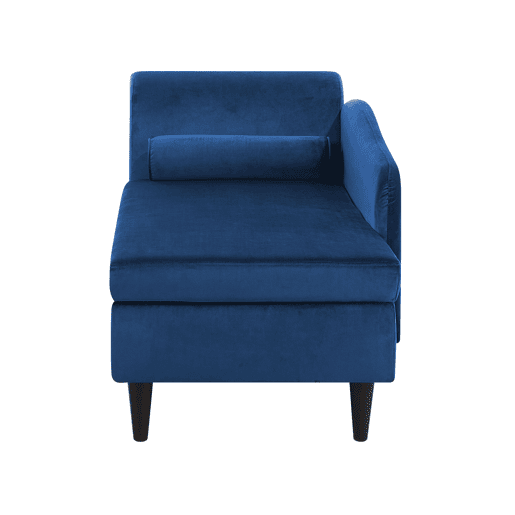 Chaise longue à esquerda LUIRO Veludo Azul marinho com arrumação