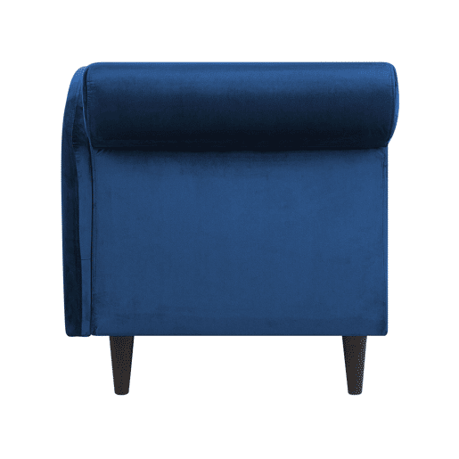 Chaise longue à esquerda LUIRO Veludo Azul marinho com arrumação