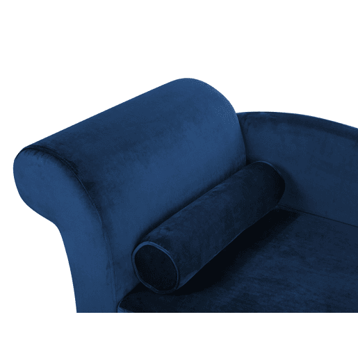 Chaise longue à esquerda LUIRO Veludo Azul marinho com arrumação