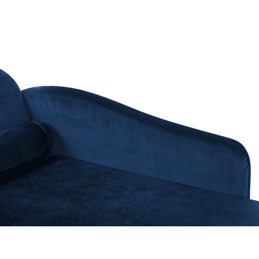 Chaise longue à esquerda LUIRO Veludo Azul marinho com arrumação