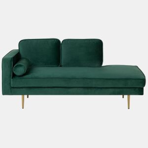 Chaise longue à esquerda MIRAMAS Veludo Verde esmeralda