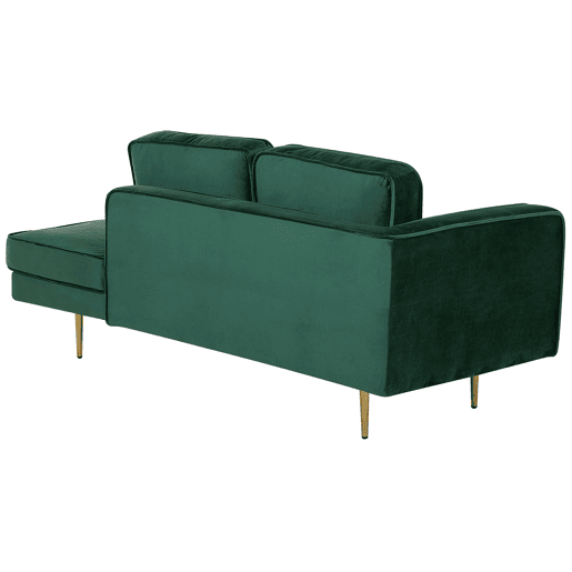 Chaise longue à esquerda MIRAMAS Veludo Verde esmeralda
