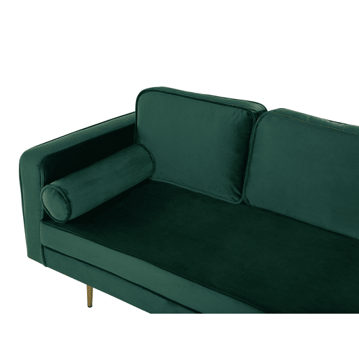Chaise longue à esquerda MIRAMAS Veludo Verde esmeralda